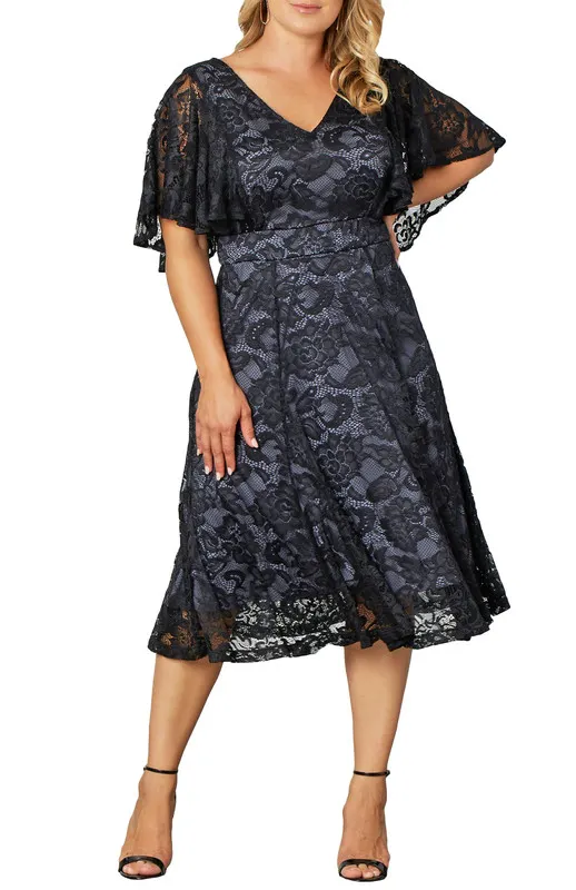 Kiyonna Camille Lace Cocktail Dress (Plus Size)