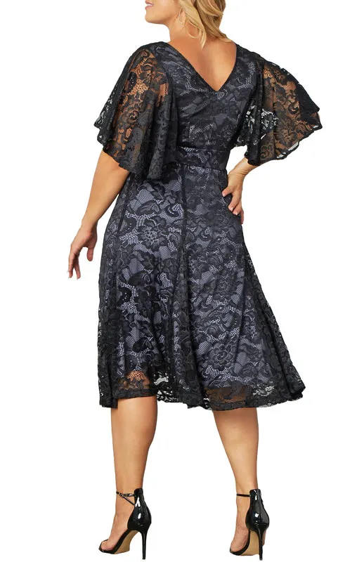 Kiyonna Camille Lace Cocktail Dress (Plus Size)