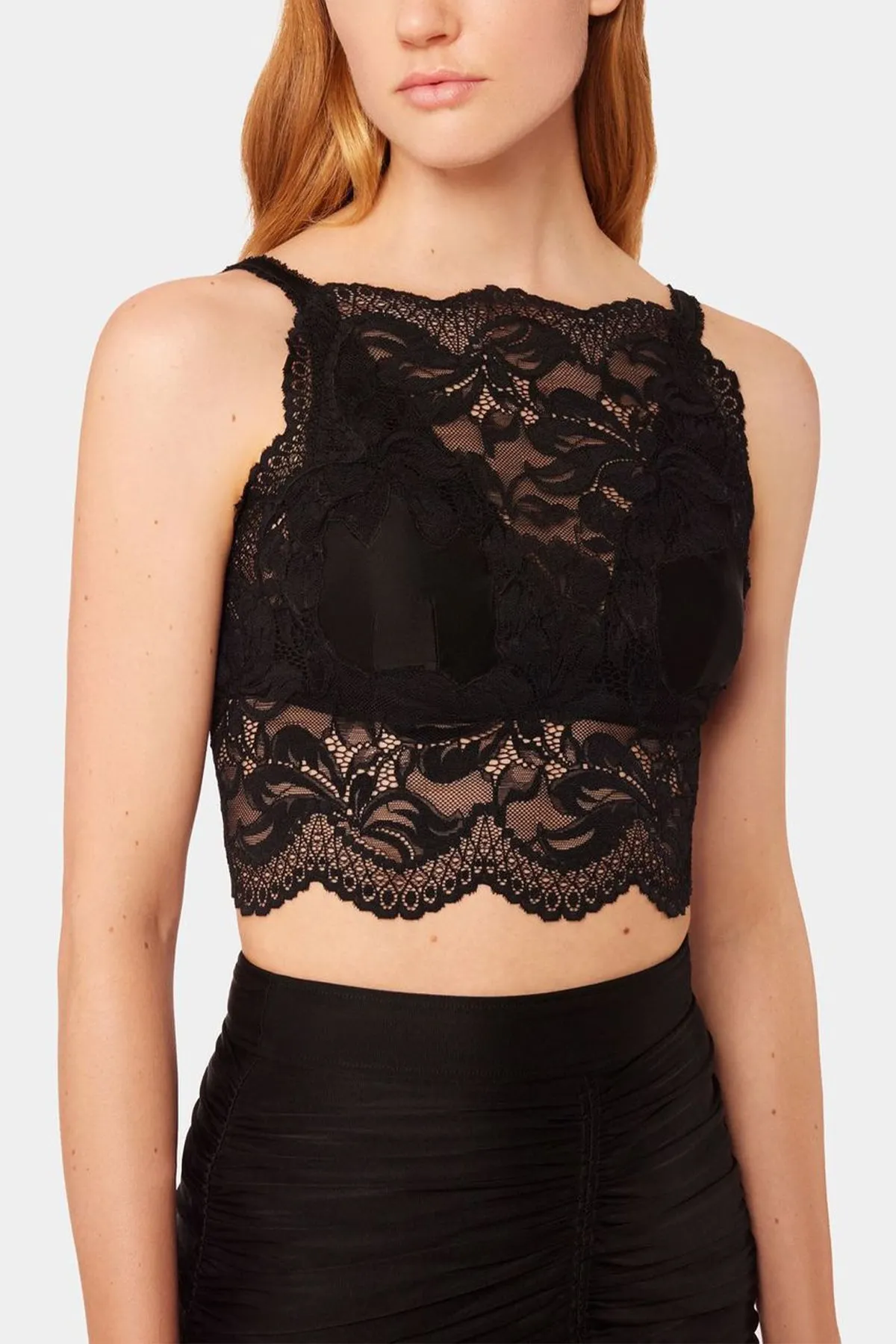 Lace Crop Top in Black