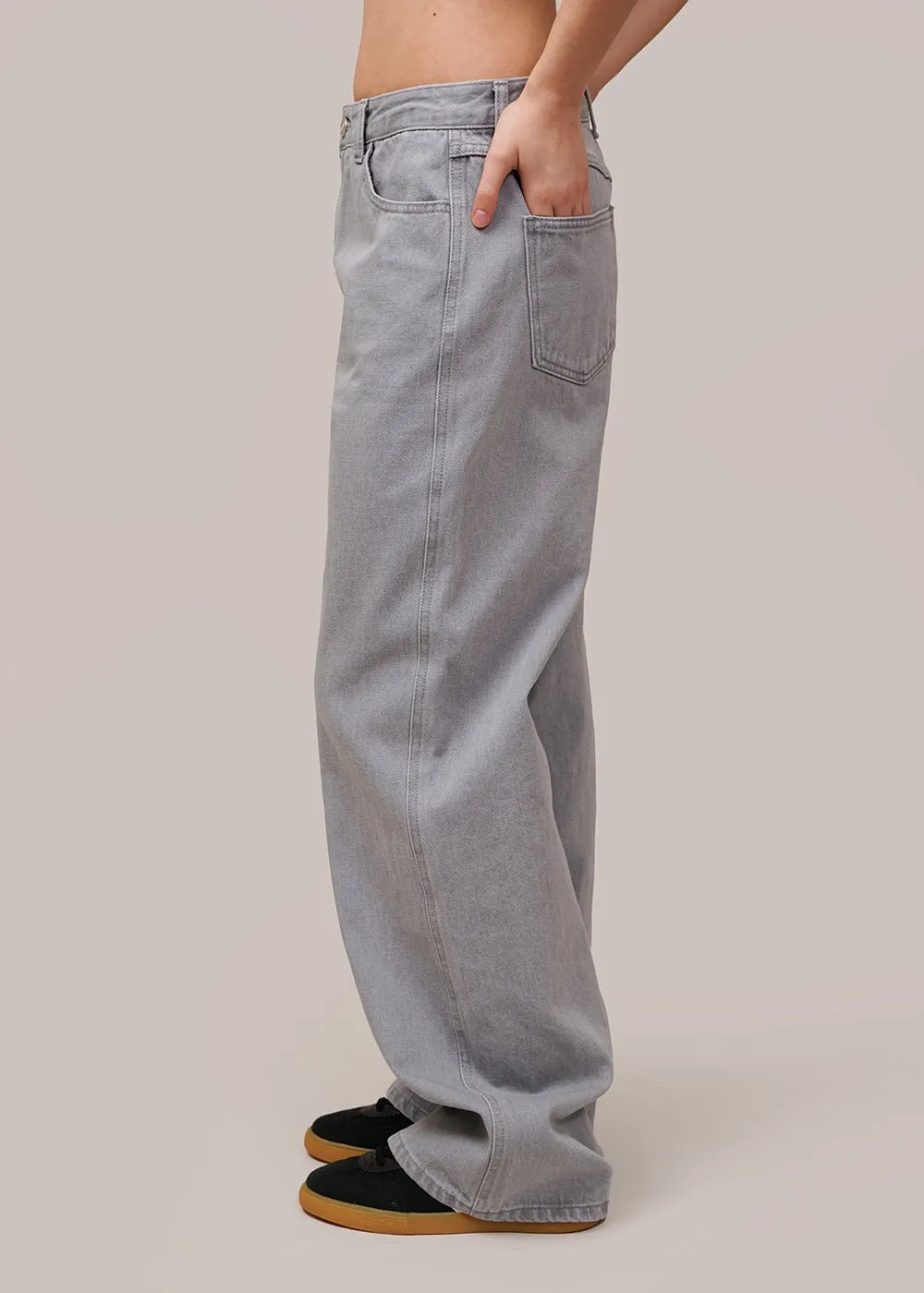 Light Gray Semi Wide Boot Cut Jeans