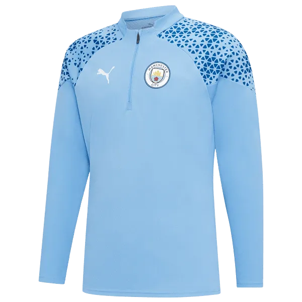 Manchester City 1/4 Zip Adults Home Training Top - 23/24