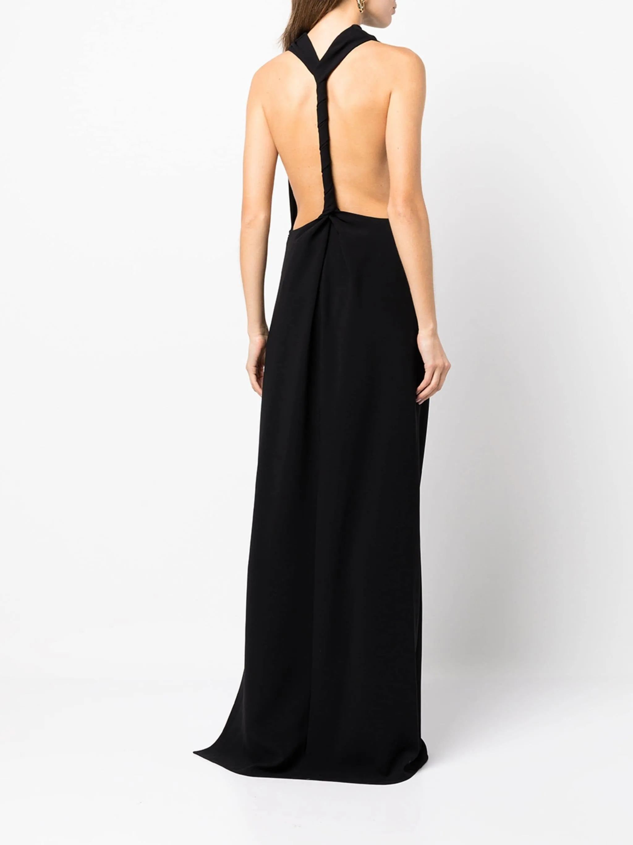 MATTE CREPE HALTERNECK BACKLESS DRESS