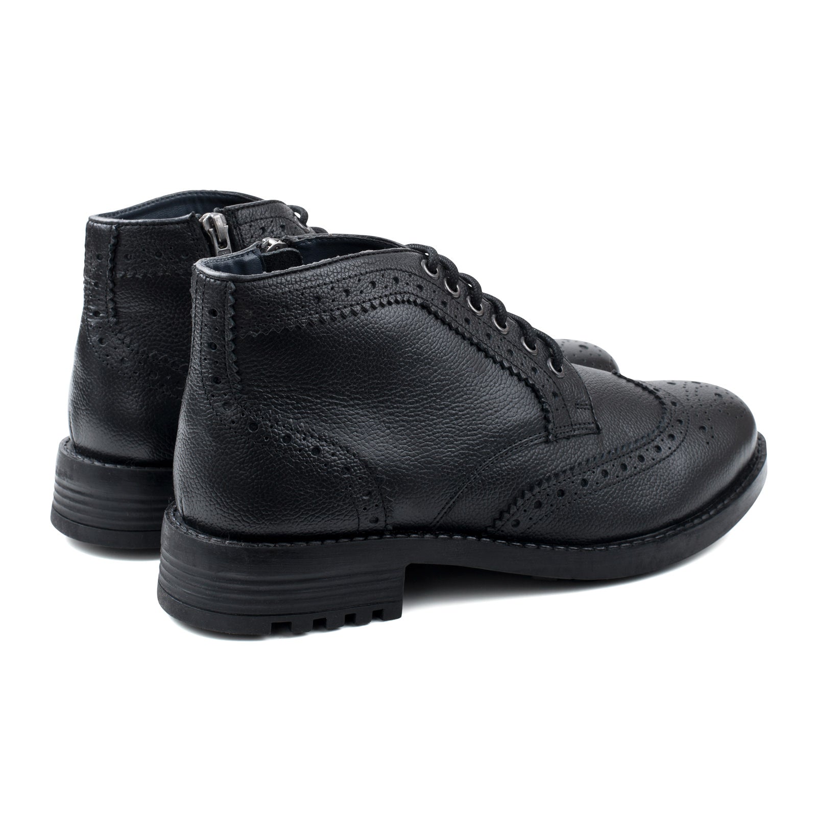 MENS HANS BLACK ZIP & LACE BROGUE BOOT