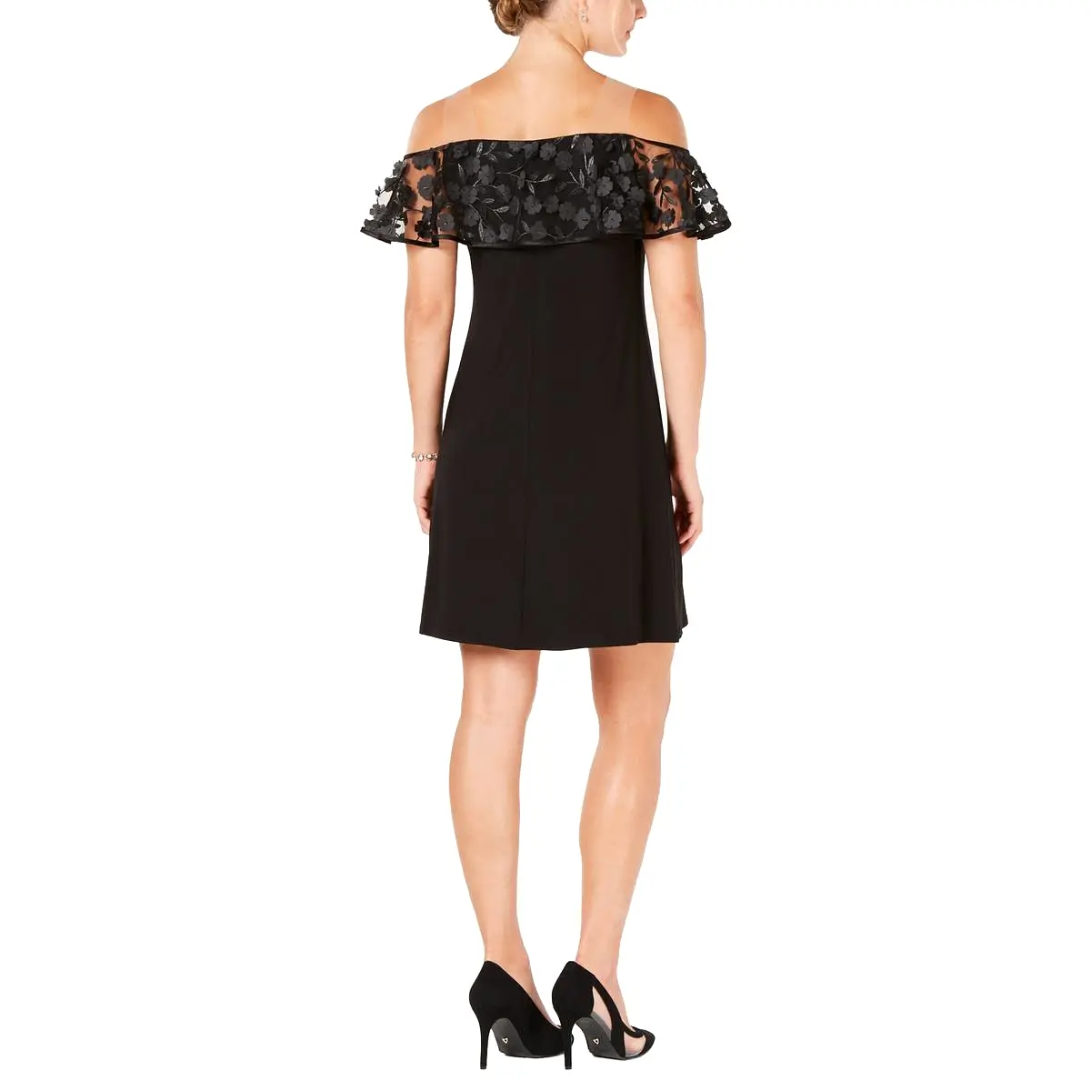 MSK Womens Illusion Off The Shoulder Cocktail Dress