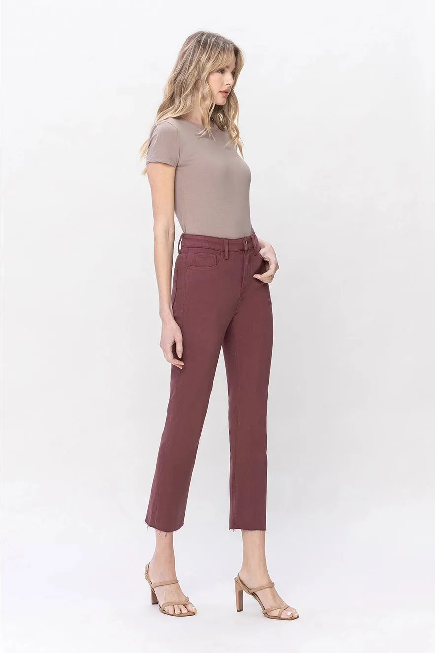 Muncie Cropped High Rise Slim Straight Denim