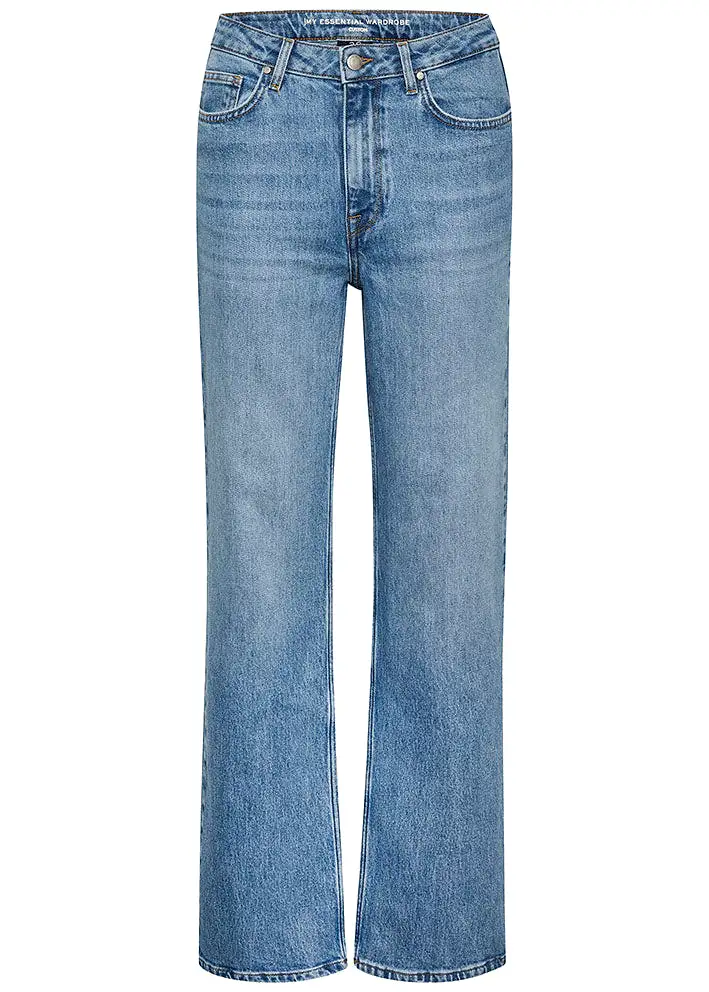 My Essential Wardrobe The Louis High Wide Jeans - Medium Blue Retro Wash