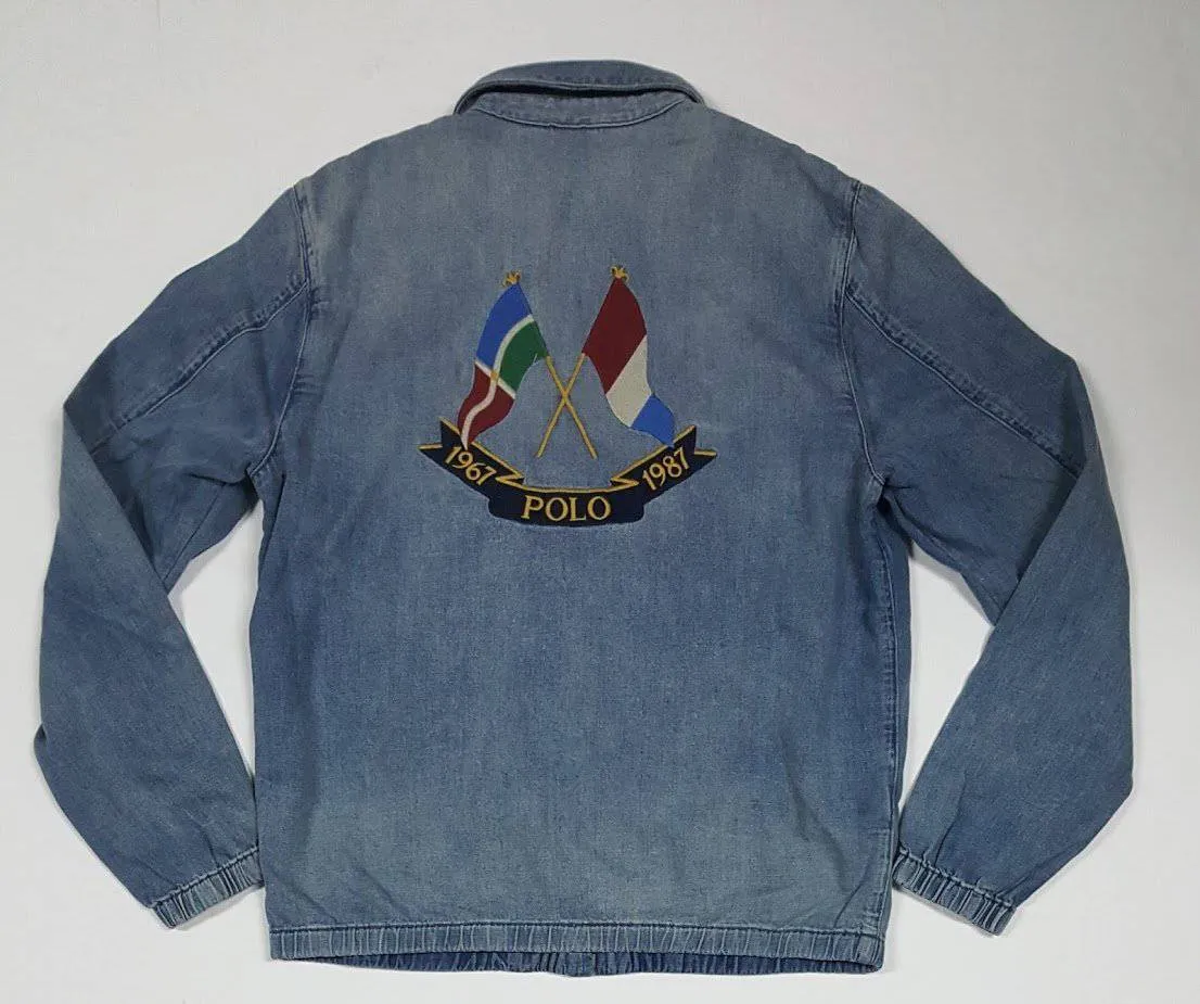 Nwt Polo Ralph Lauren Cross Flag Anniversary Denim Jean Jacket