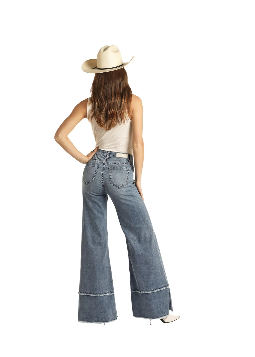 Panhandle Slim Womens Flare Palazzo Jeans