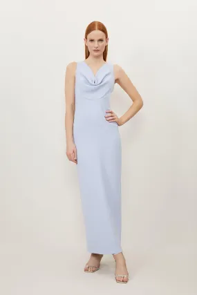 Petite Fluid Tailored Cowl Neck Backless Maxi Dress | Karen Millen