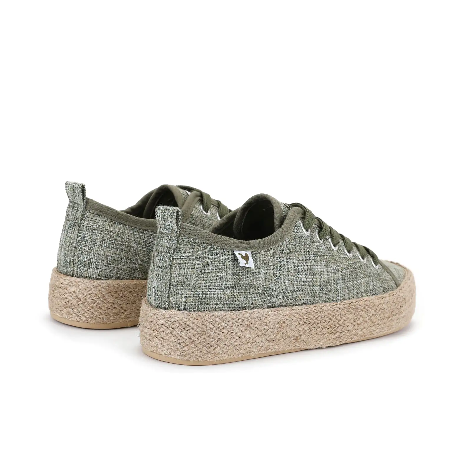 Pitas linen lace-up espadrille sneakers