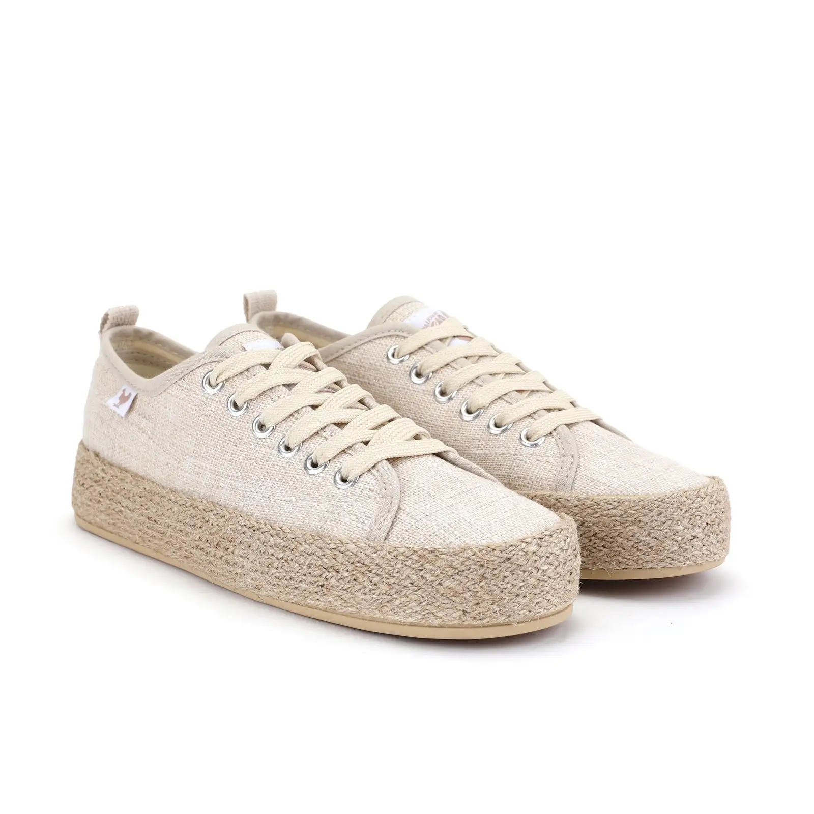 Pitas linen lace-up espadrille sneakers