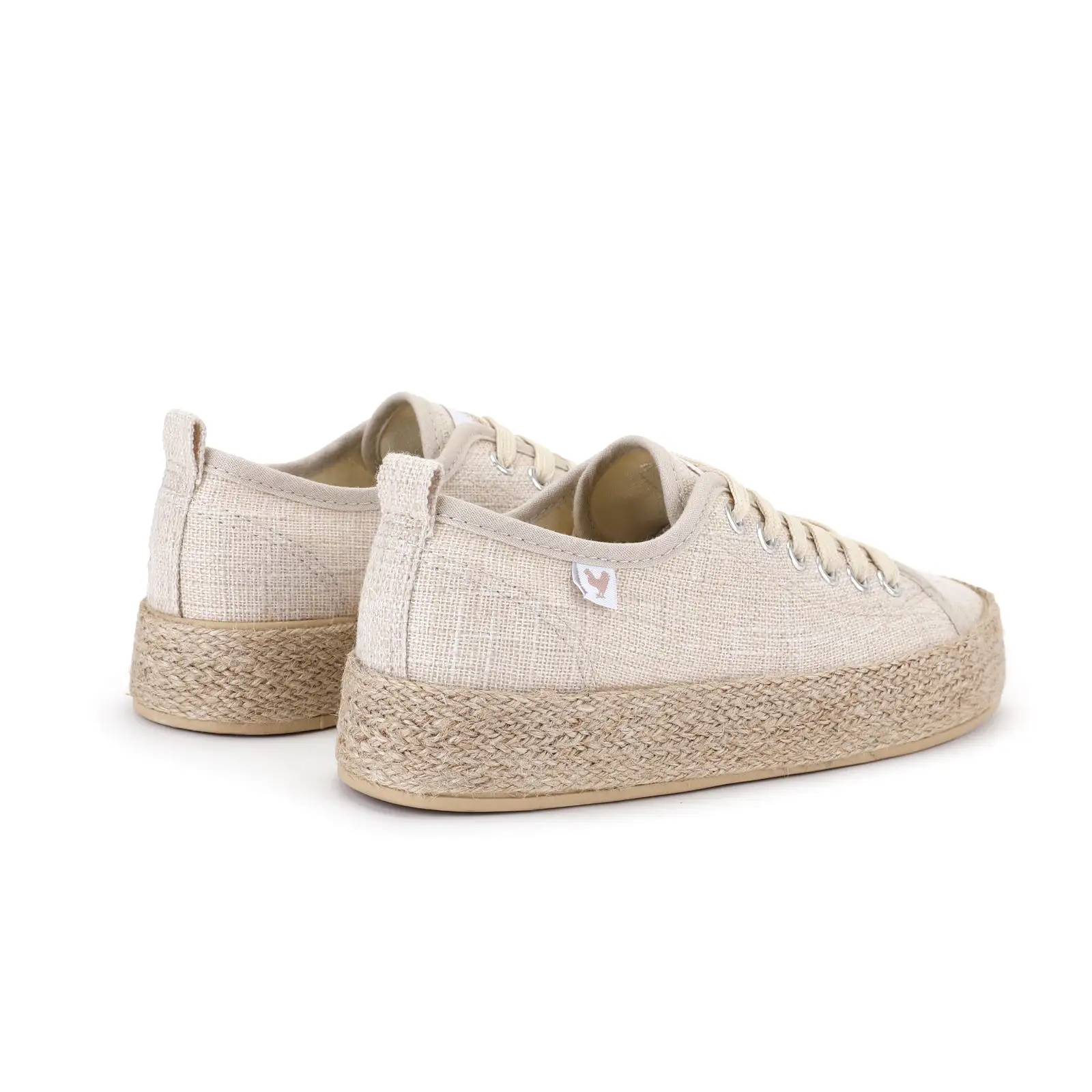 Pitas linen lace-up espadrille sneakers