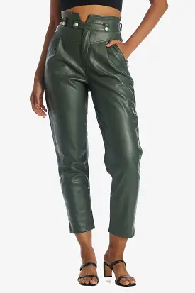 Pleather High Waisted Paperbag Pants