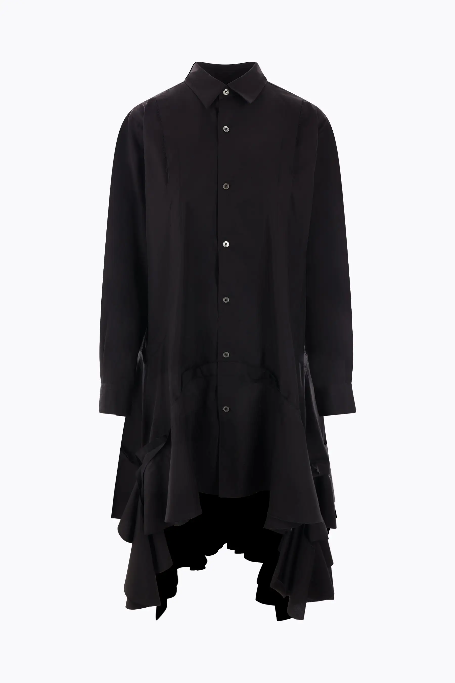 poplin oversized shirt with volant