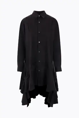 poplin oversized shirt with volant