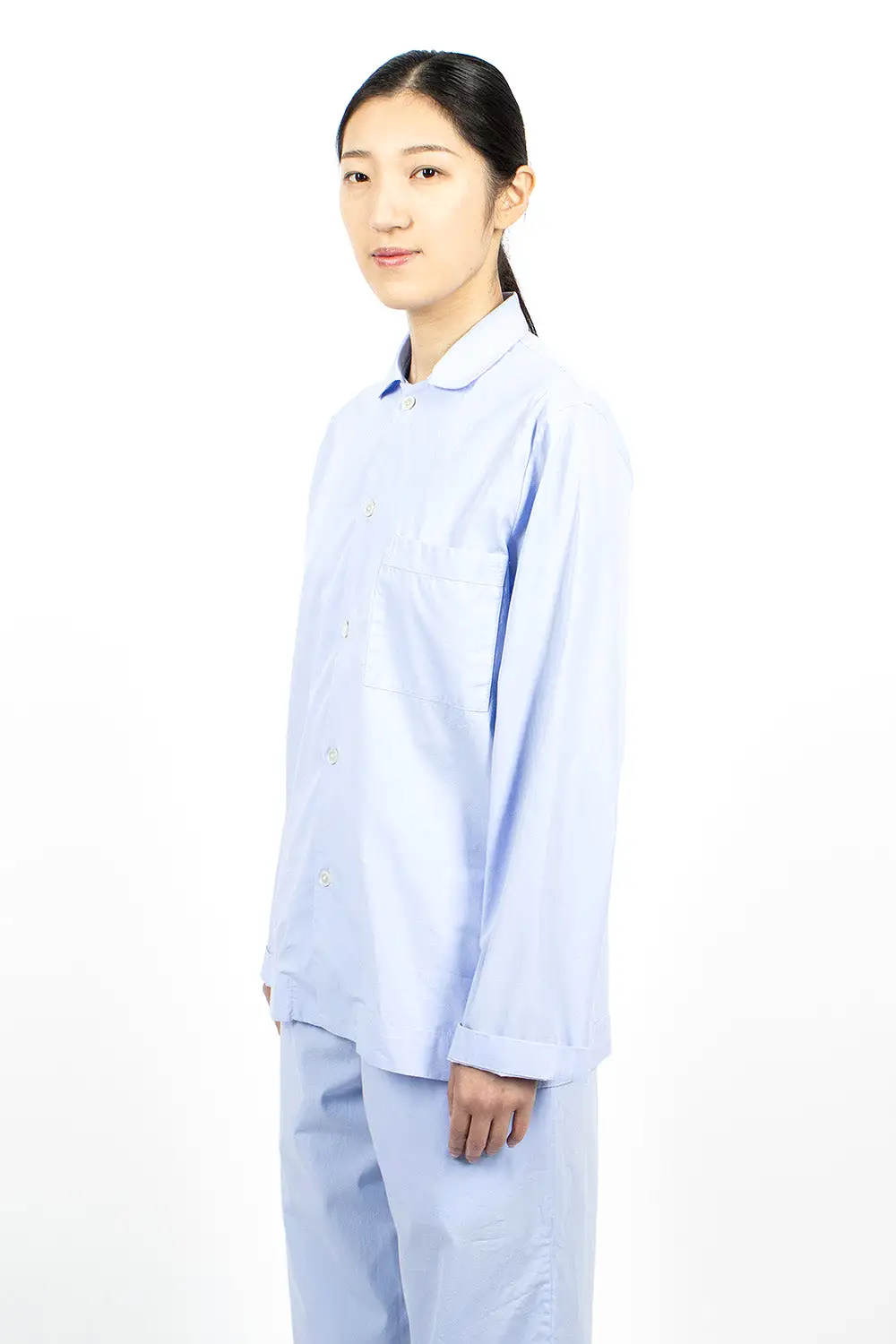 Poplin Pyjama Shirt Pale Clear Blue