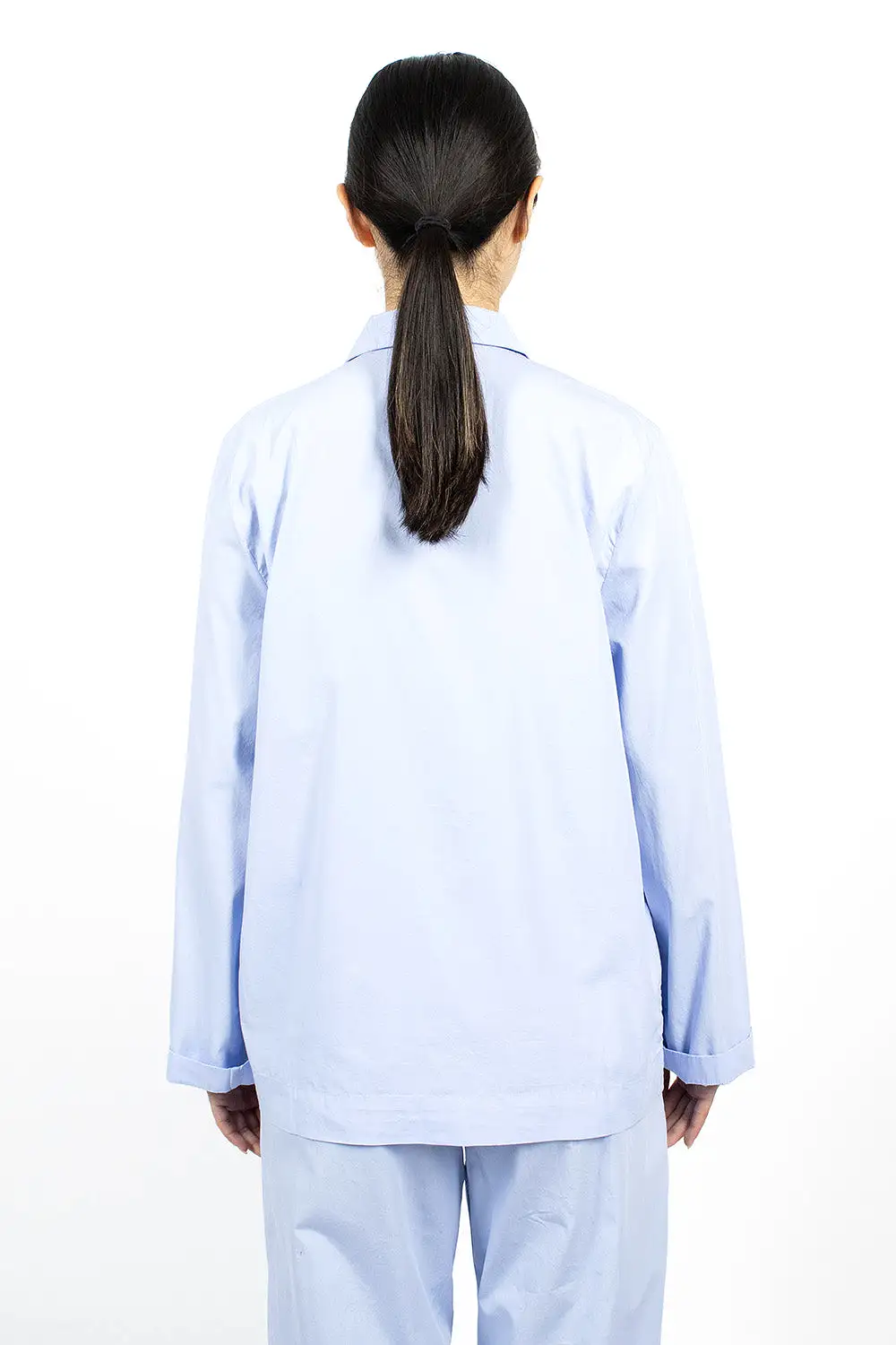 Poplin Pyjama Shirt Pale Clear Blue