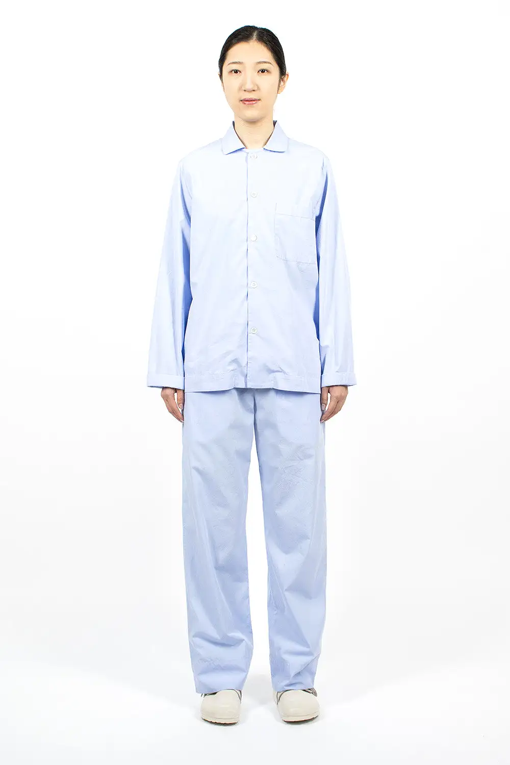 Poplin Pyjama Shirt Pale Clear Blue