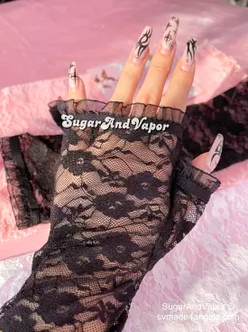 Princess Sheer Lace Fingerless Gloves