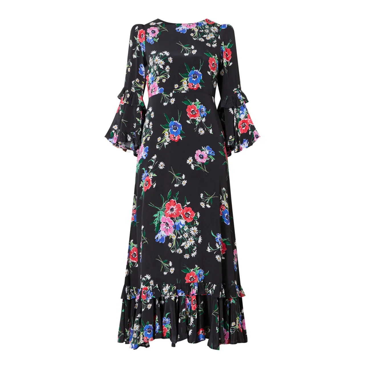 QUEENS OF ARCHIVE Amelie Floral Dress - Black