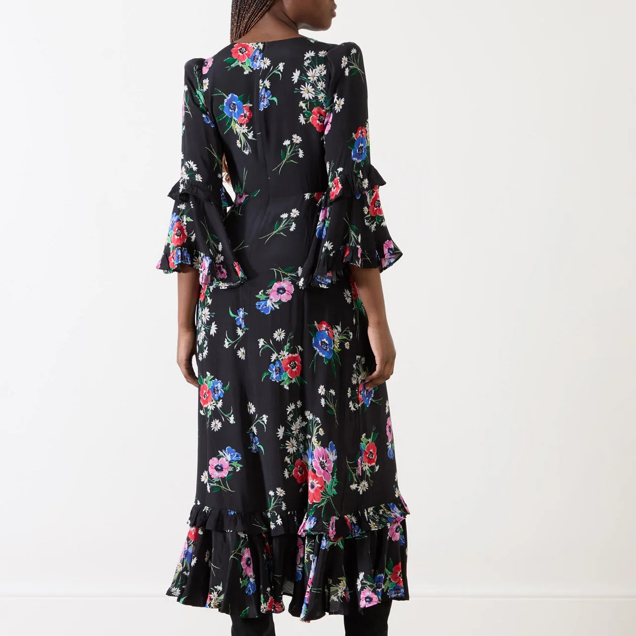 QUEENS OF ARCHIVE Amelie Floral Dress - Black