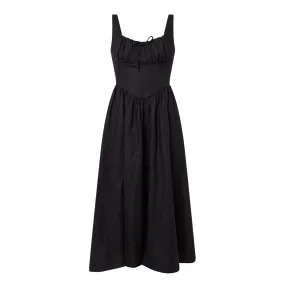 REFORMATION Balia Linen Dress - Black