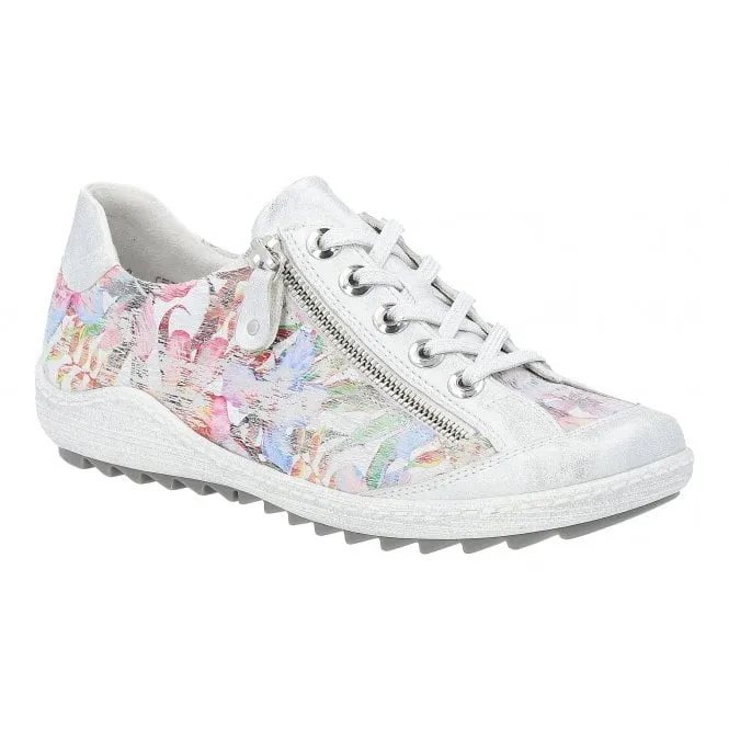 Remonte  Womens R1402-96 Ice/Multiflower Lace-Up Trainers