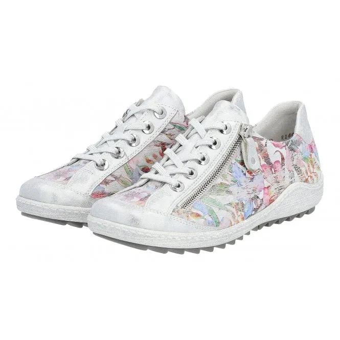 Remonte  Womens R1402-96 Ice/Multiflower Lace-Up Trainers