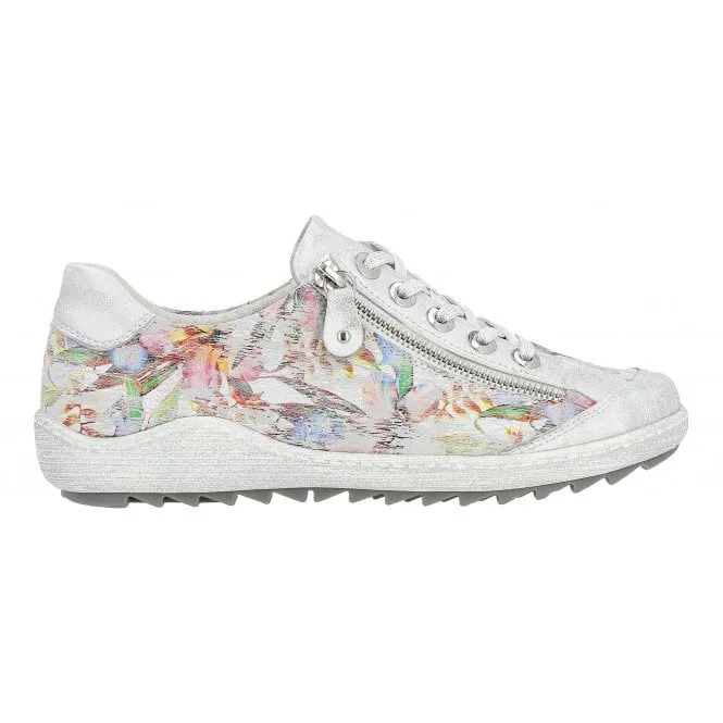 Remonte  Womens R1402-96 Ice/Multiflower Lace-Up Trainers