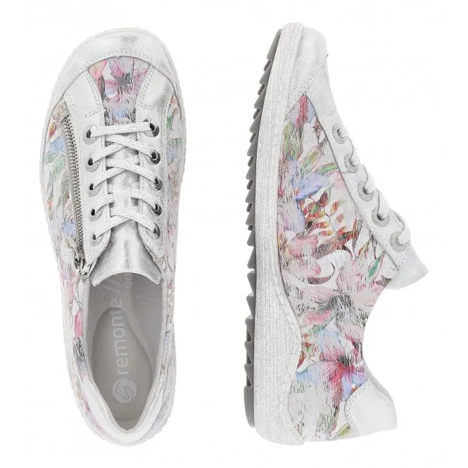 Remonte  Womens R1402-96 Ice/Multiflower Lace-Up Trainers