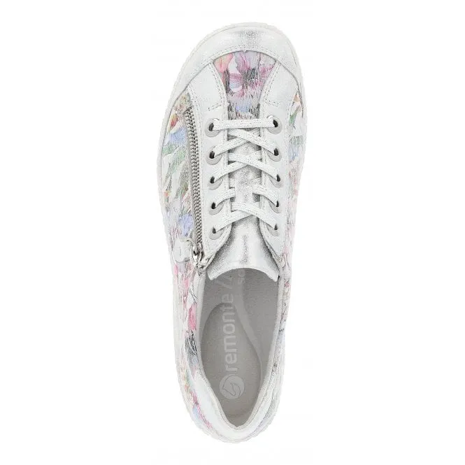 Remonte  Womens R1402-96 Ice/Multiflower Lace-Up Trainers