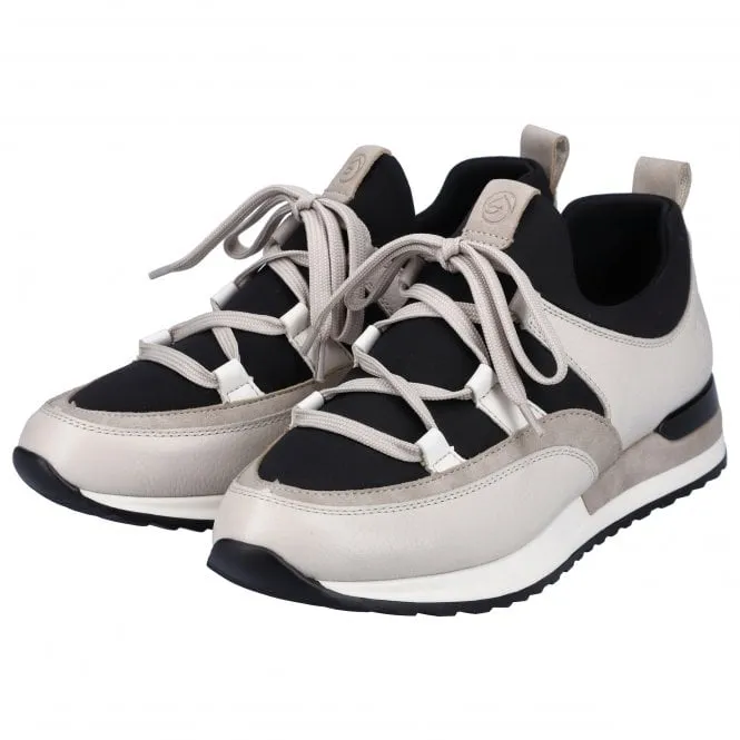 Remonte  Womens R2542-81 Mason Off-White Combi Lace-Up Trainers