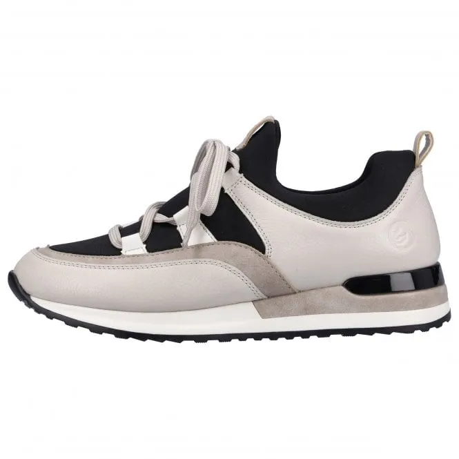 Remonte  Womens R2542-81 Mason Off-White Combi Lace-Up Trainers