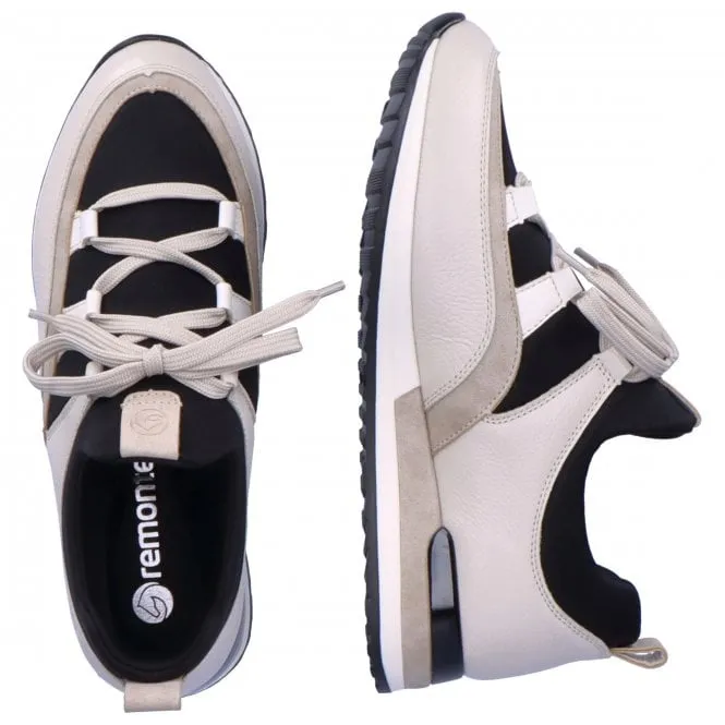 Remonte  Womens R2542-81 Mason Off-White Combi Lace-Up Trainers