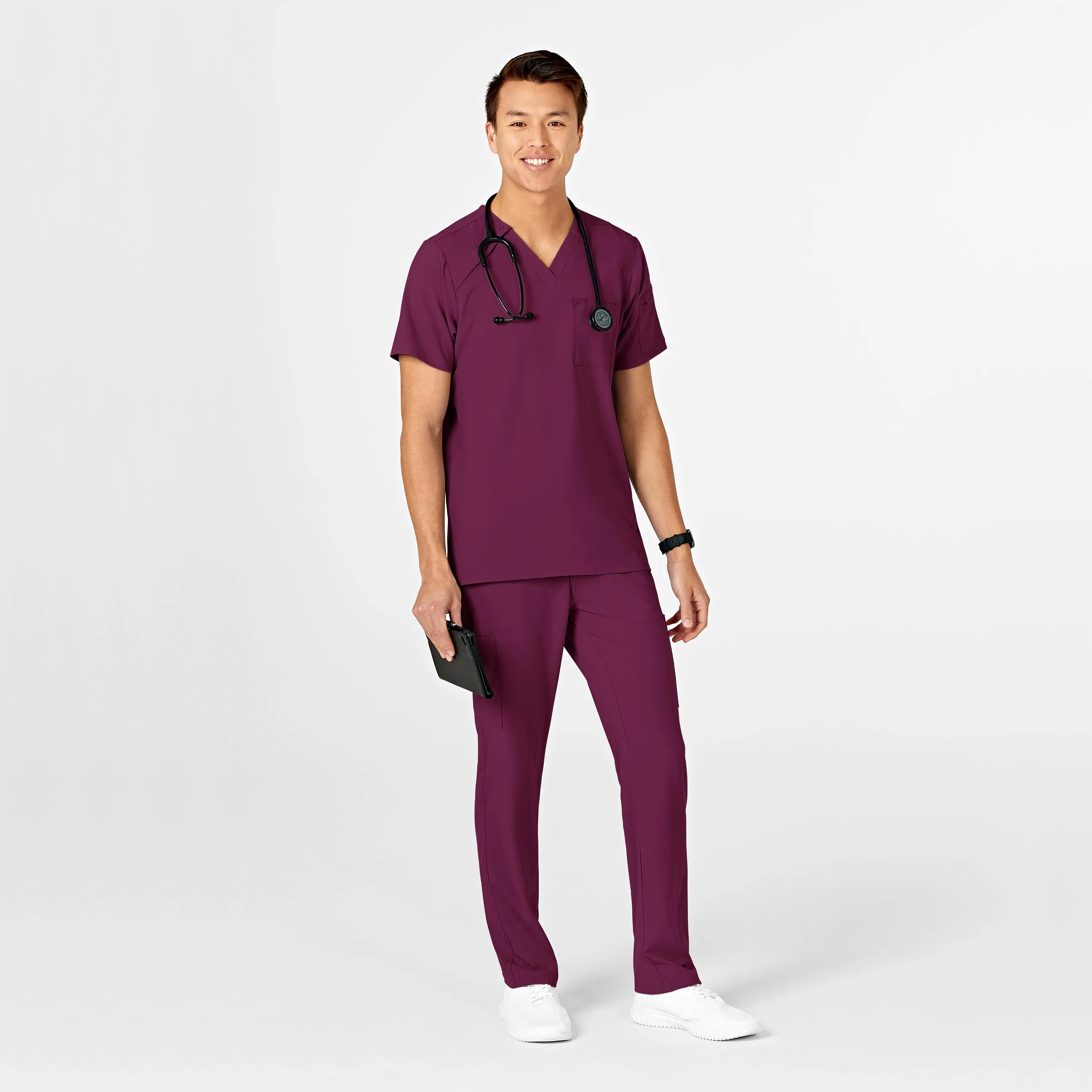 RENEW Mens Straight Slim Scrub Pant - Wine