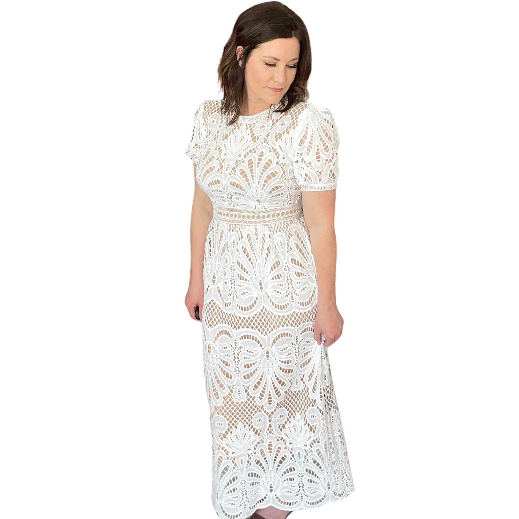 Romantic Nights Crochet Lace Maxi Dress