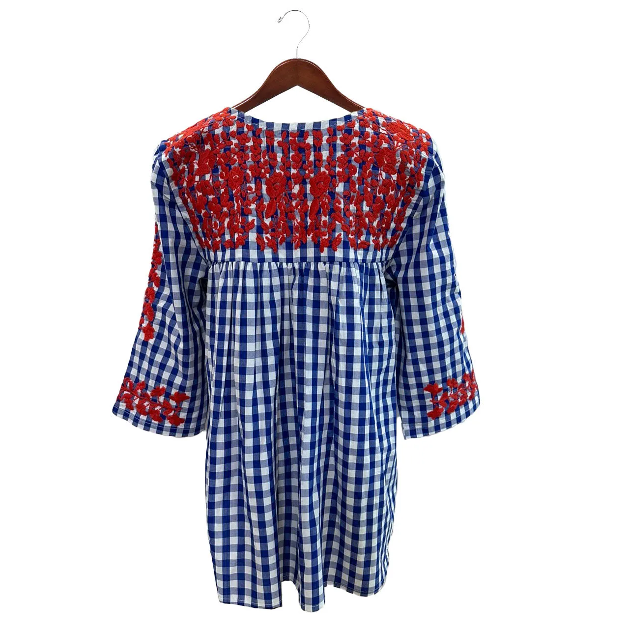 Royal Blue Buffalo Check + Red Saturday Blouse (size small only)