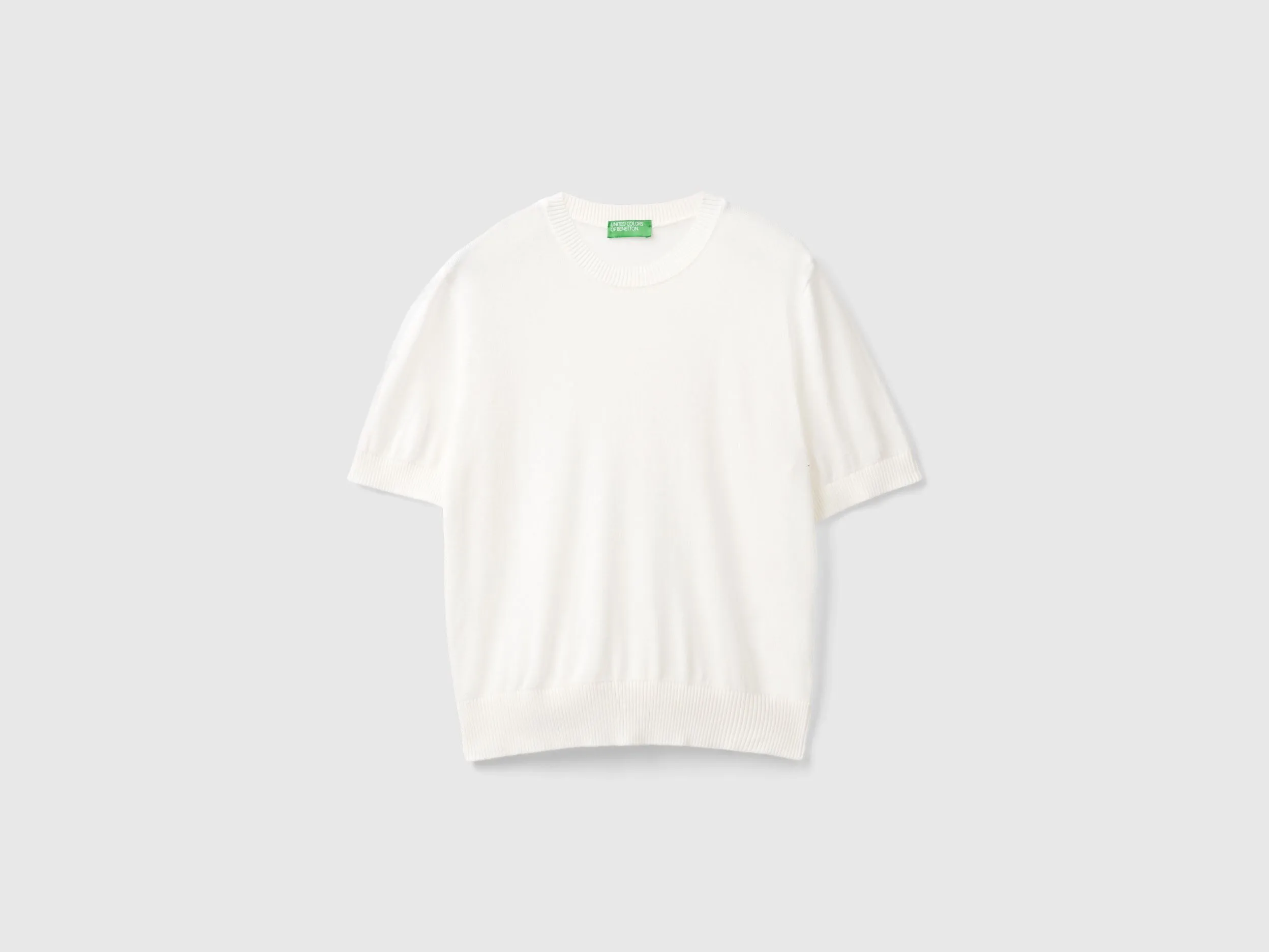 Short sleeve sweater - Creamy White | Benetton