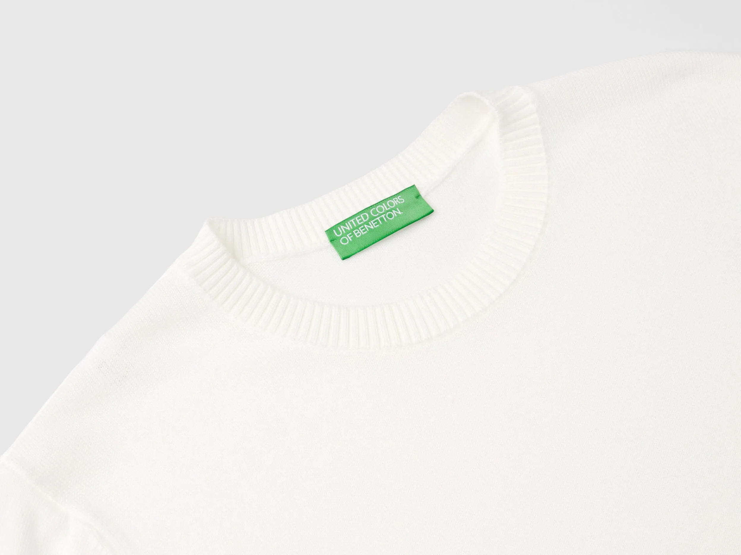 Short sleeve sweater - Creamy White | Benetton