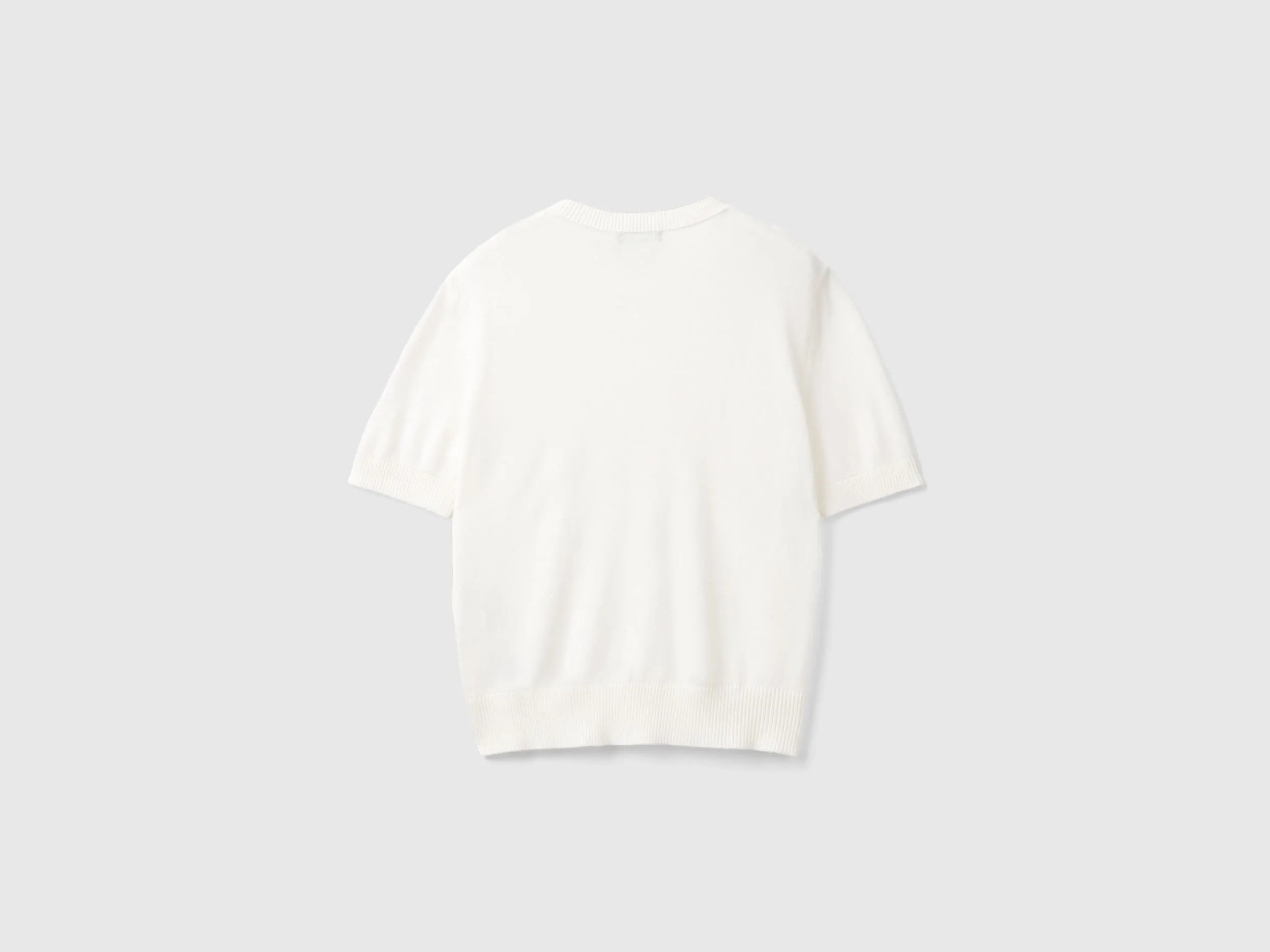 Short sleeve sweater - Creamy White | Benetton