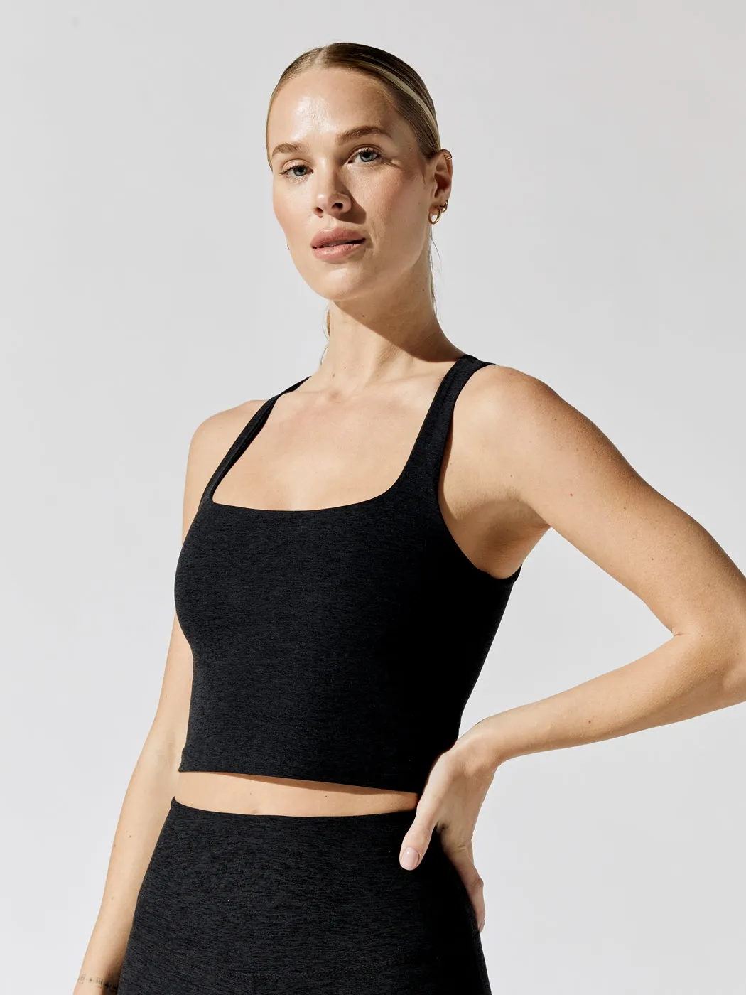 Spacedye Square Neck Cropped Tank - Darkest Night