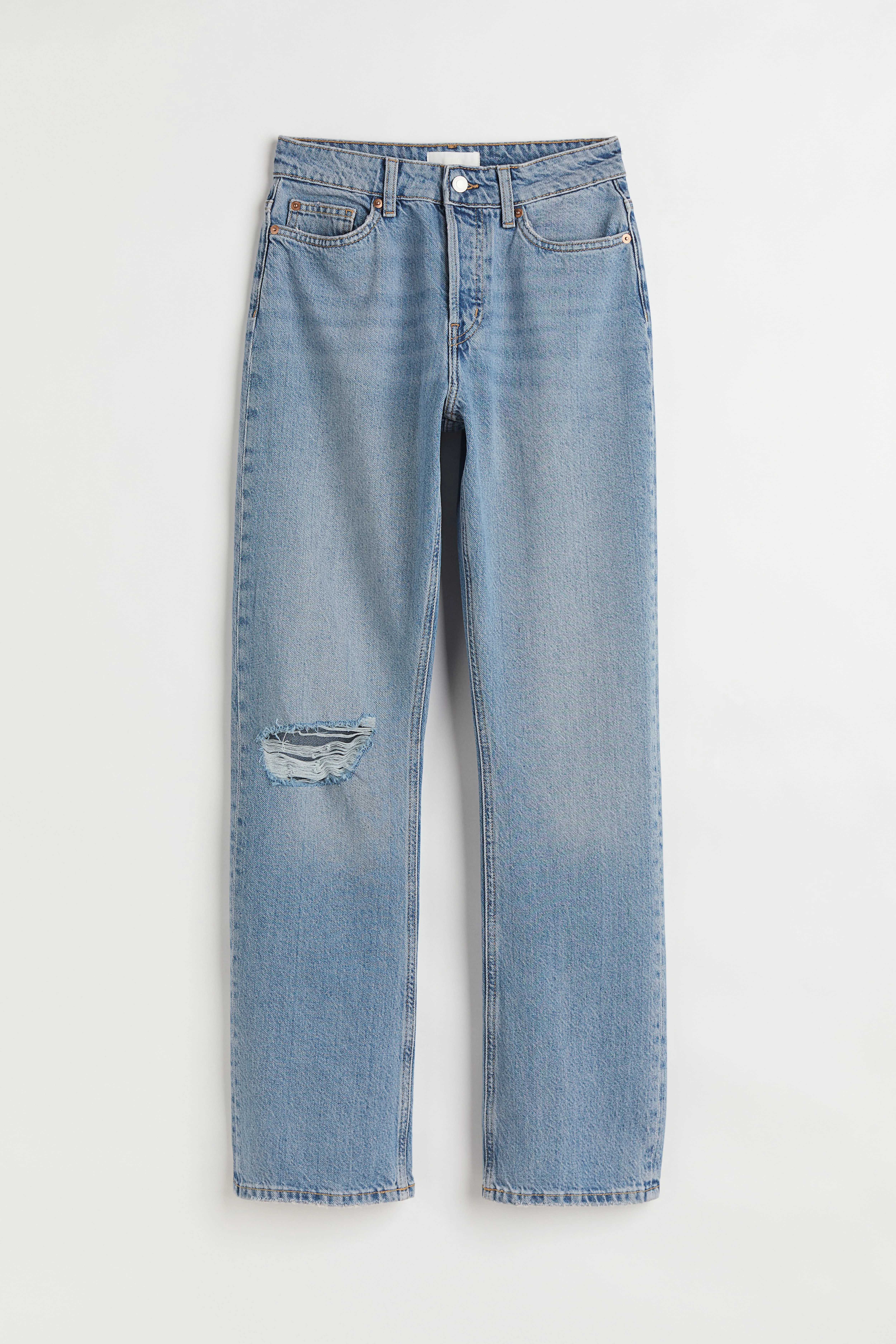 Straight High Jeans - High waist - Long - Denim blue - Ladies | H&M GB