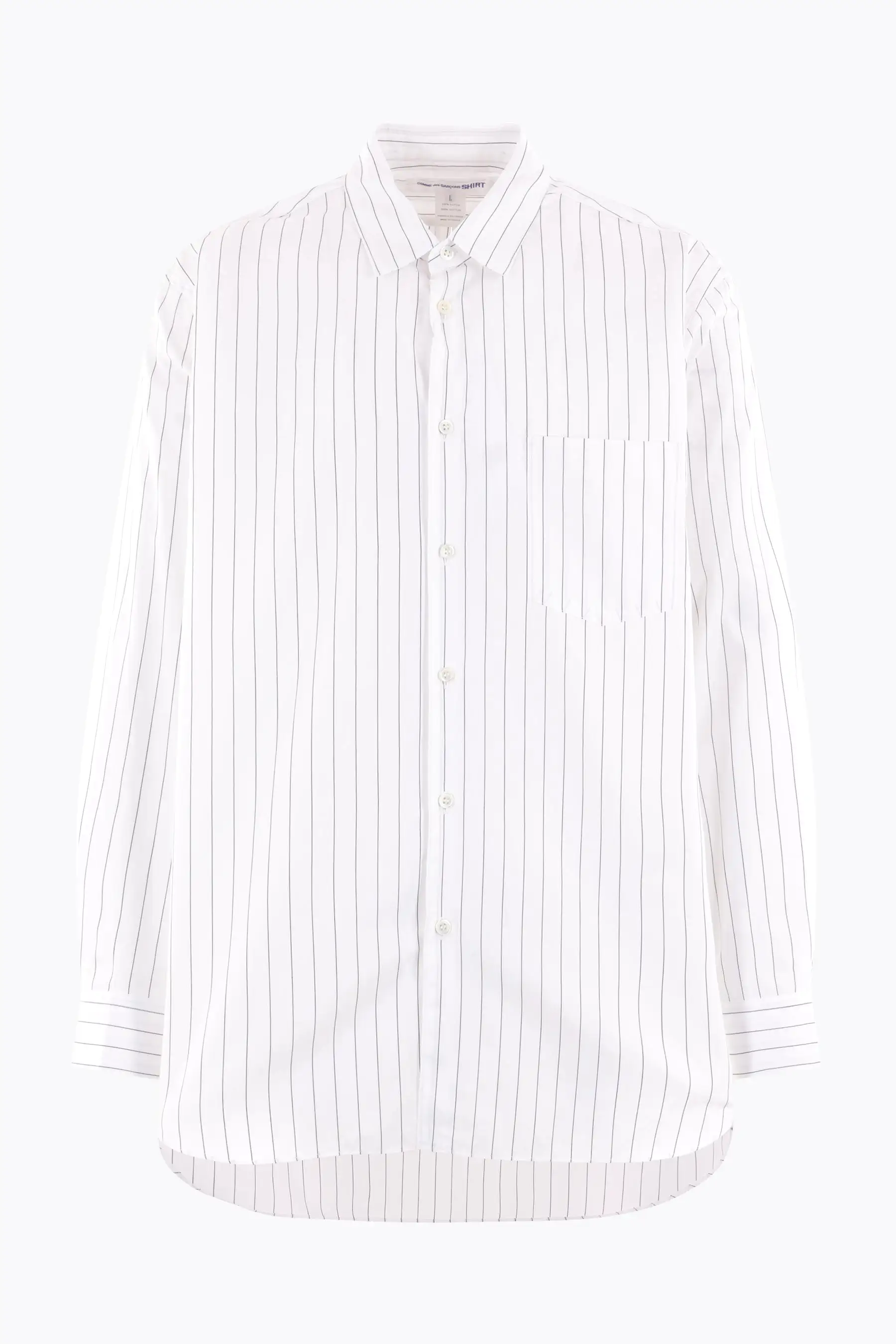 striped poplin oversized shirt