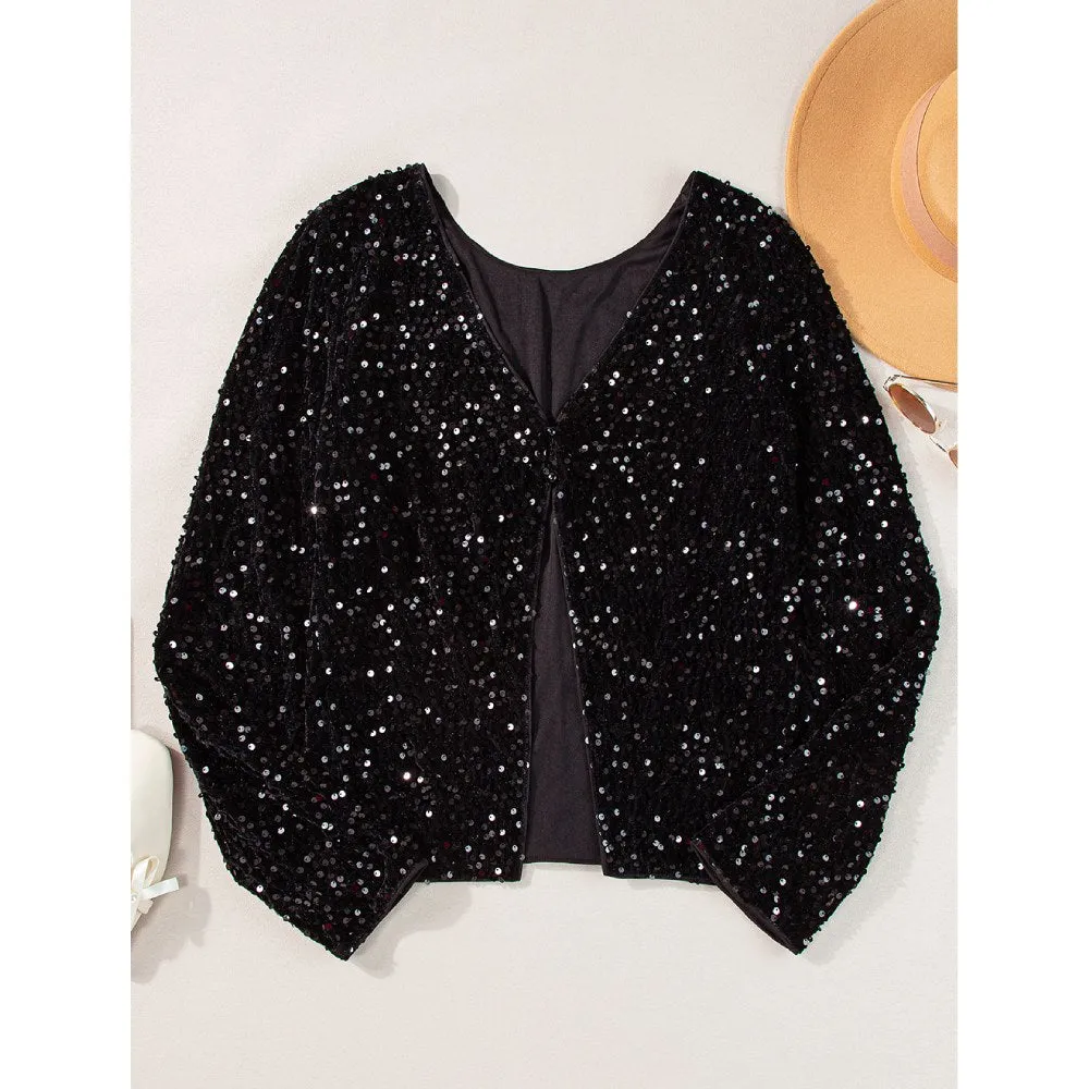 Sugar & Lace Womens Black Sequin Blouse | Shop Now