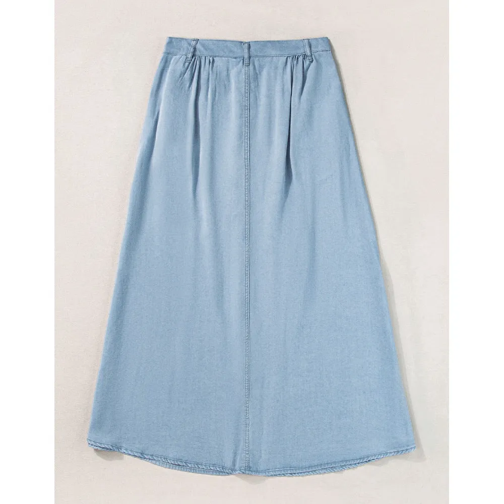 Sugar & Lace Womens Long Denim Skirt | Shop Online