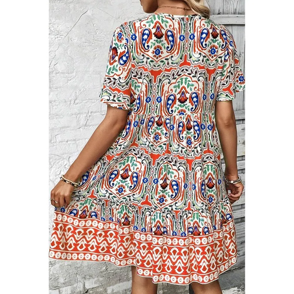 Sugar & Lace Womens Orange Bohemian Dress | Shop Online