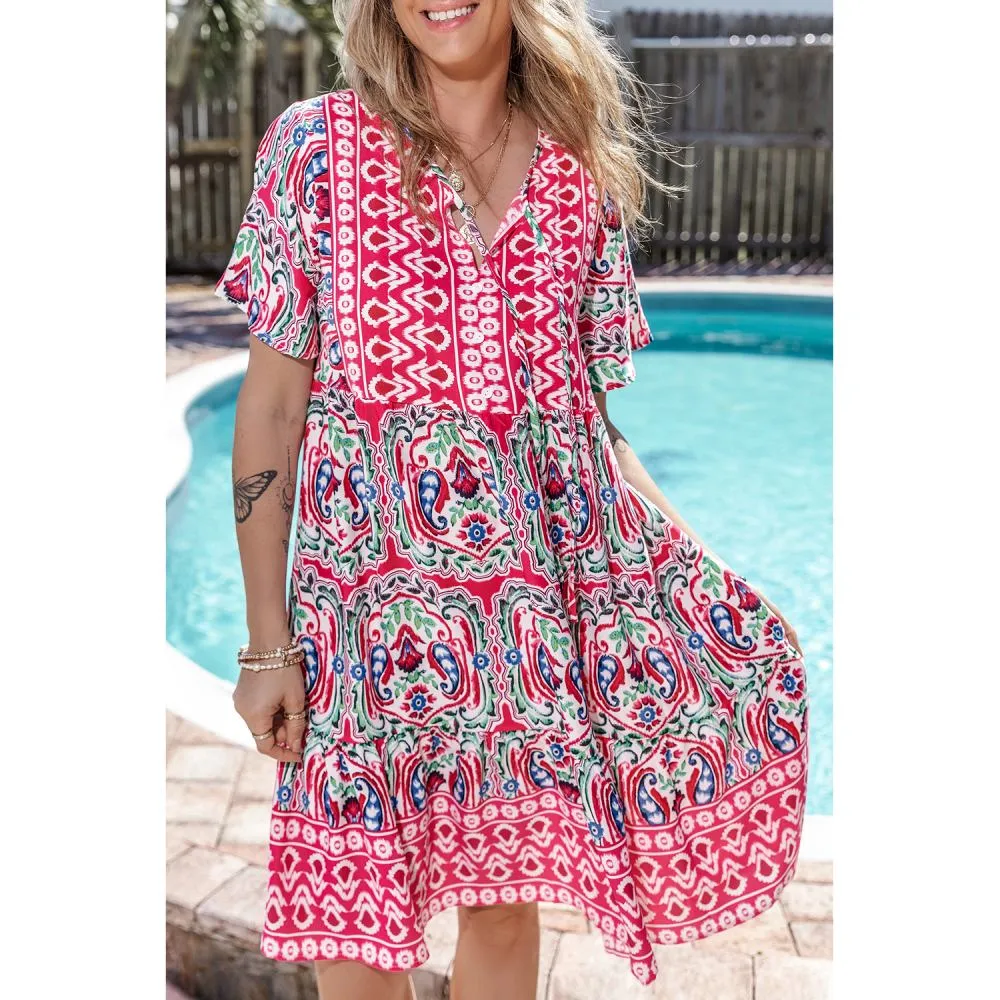 Sugar & Lace Womens Pink Bohemian Dress | Shop Online