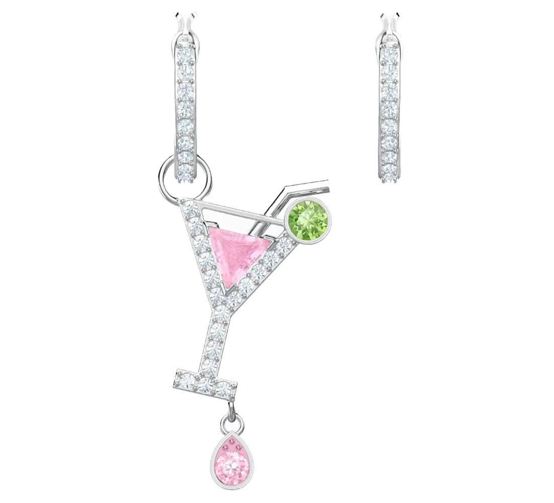 Swarovski NO REGRETS COCKTAIL PIERCED EARRINGS, Rhodium -5457661