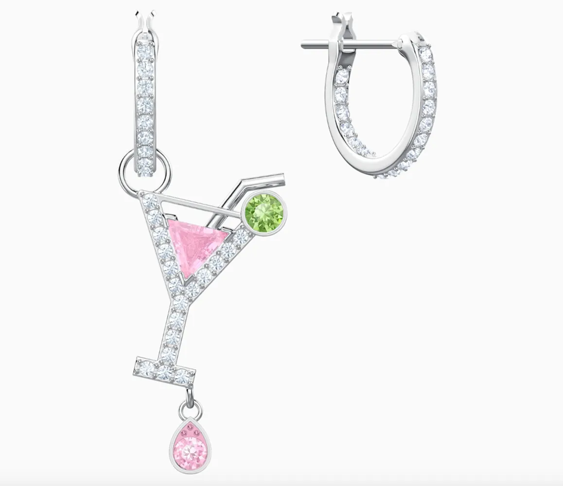 Swarovski NO REGRETS COCKTAIL PIERCED EARRINGS, Rhodium -5457661