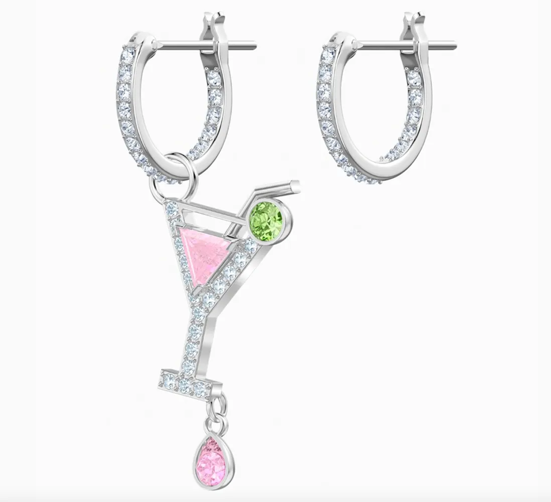 Swarovski NO REGRETS COCKTAIL PIERCED EARRINGS, Rhodium -5457661